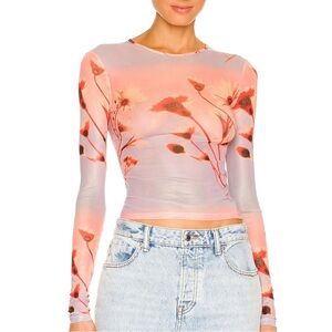 Power Mesh Long Sleeve Tee in Sunrise